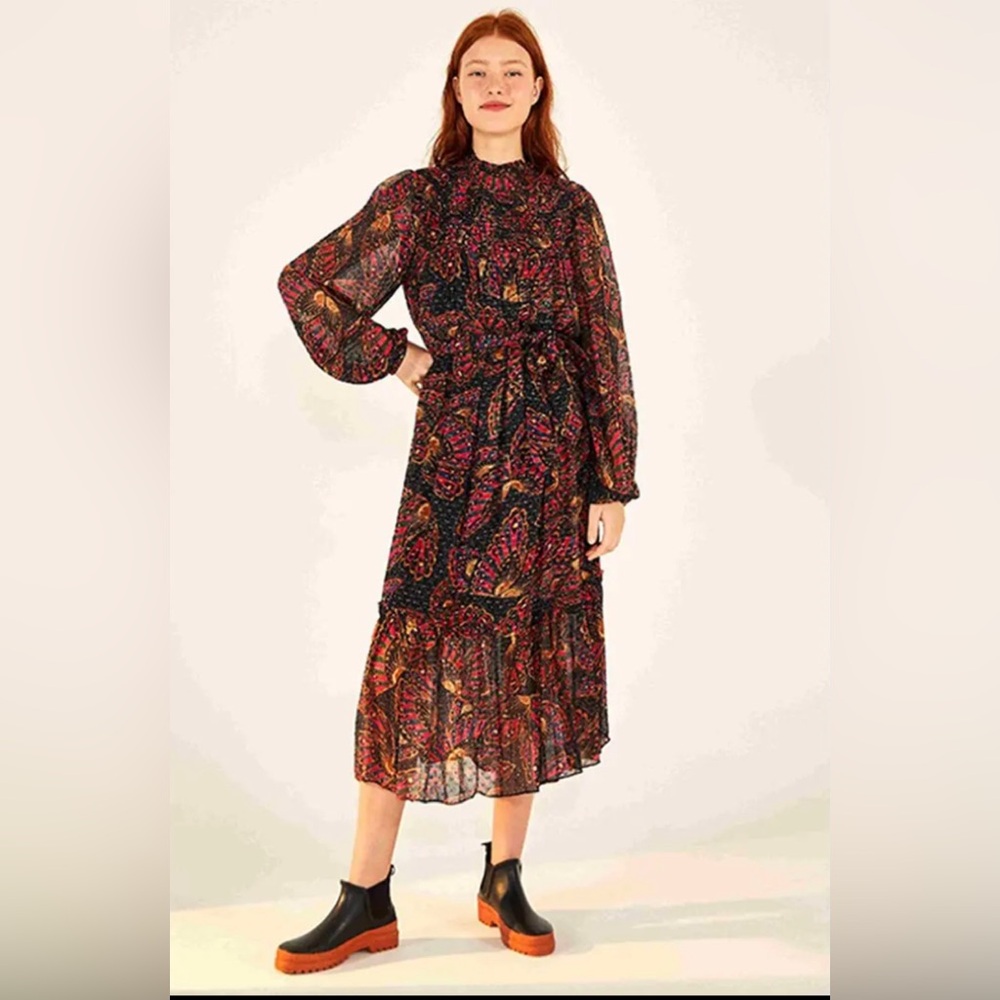Farm Rio Butterfly Sky Midi Dress